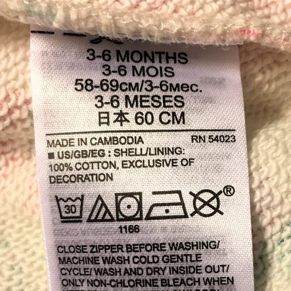 BABY GAP Floral Zip Hoodie   3-6 Months - Picture 2 of 12